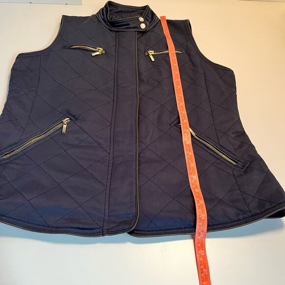 Pendleton Quilted Vest Women Size M Full Zip Navy Blue - Picture 10 of 12